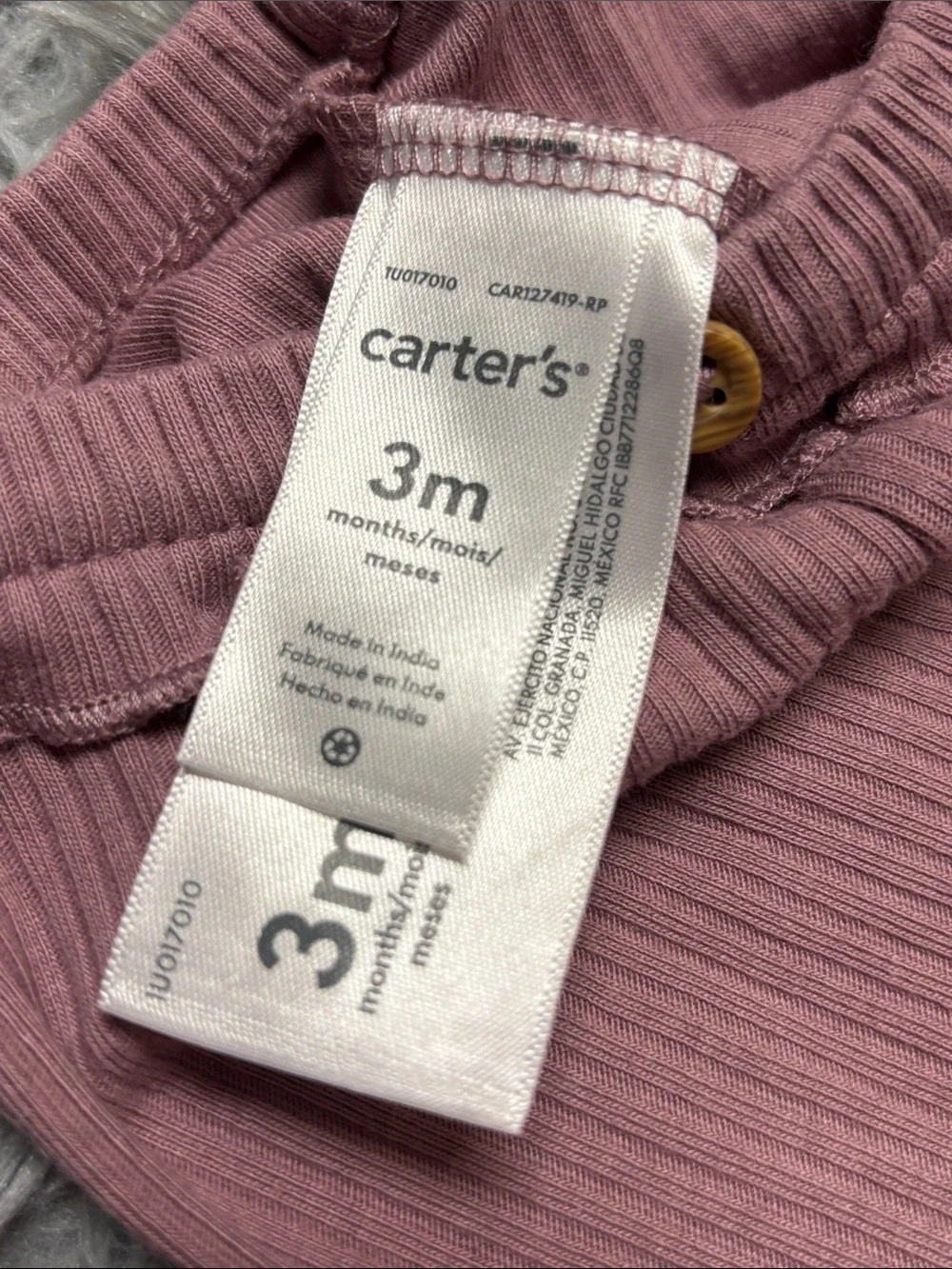 Carter's Ribbed Two-Pack Leggings in Plum and Dusty Pink